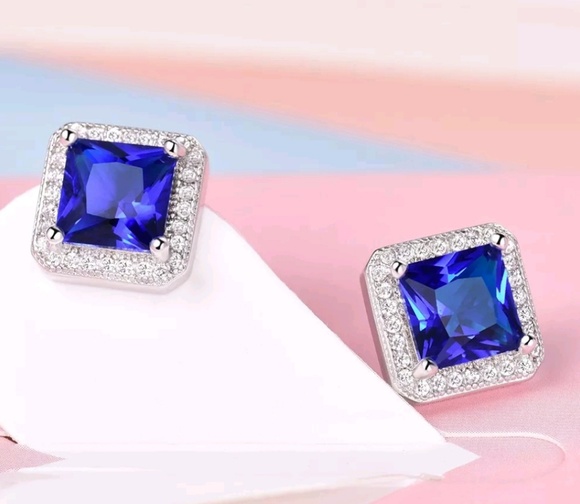 Mew arrival blue sapphire gold filled earring - Picture 2 of 3